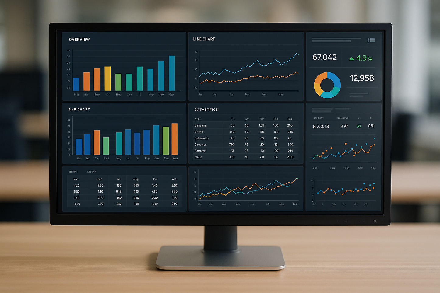 data on a computer screen